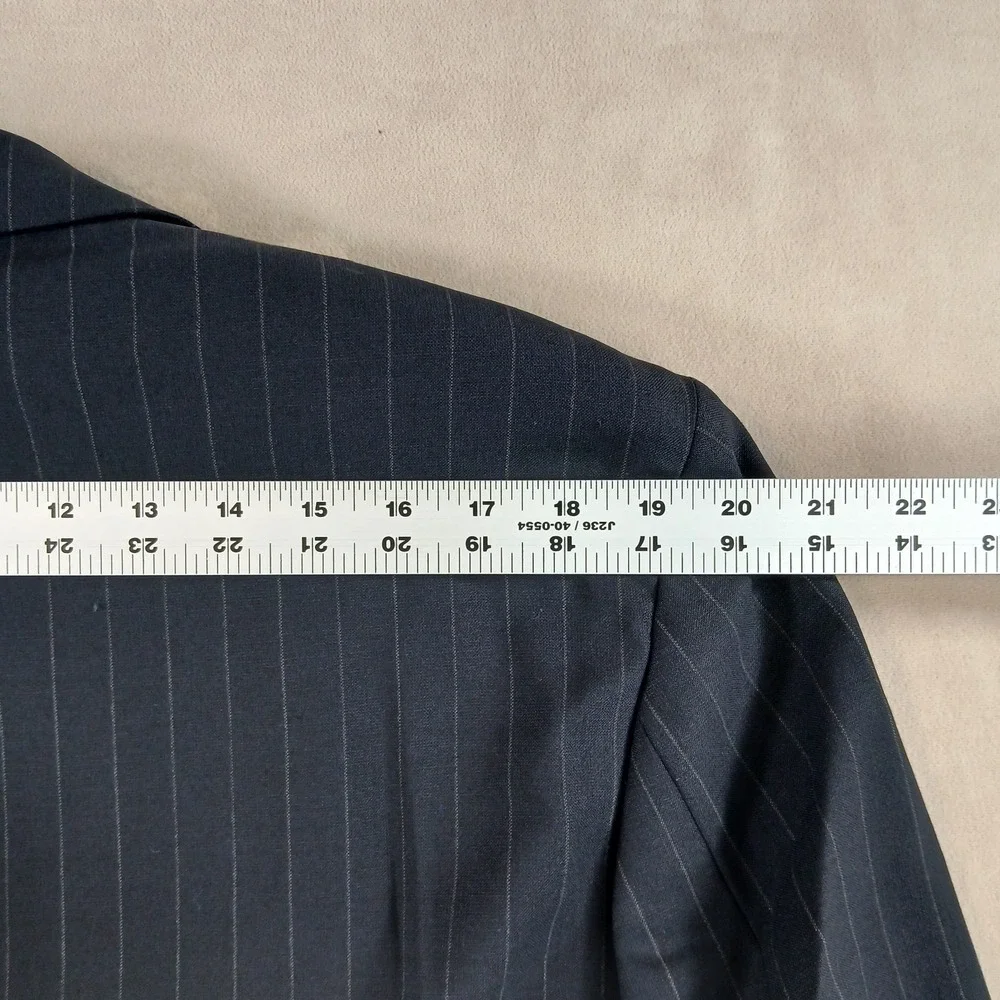 Brooks Brothers Brooksease 42R Mens Sport Coat Jacket Navy Wool 22x31 Pinstripes
